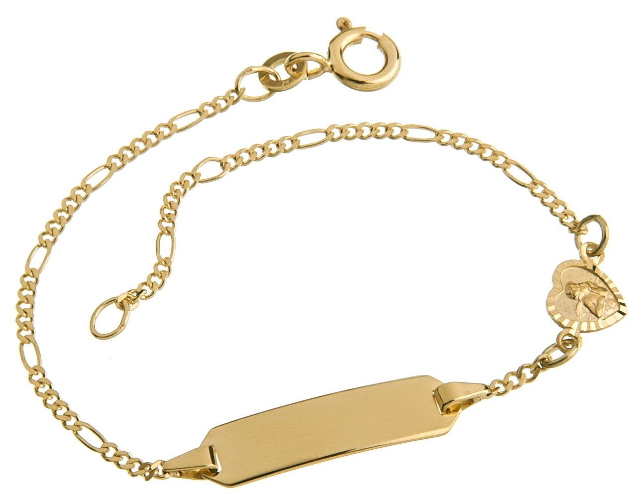 Gravurarmband Baby ID Armband mit Herz, 333 Gold, inkl. Gravur, Länge wählbar von 12-16cm