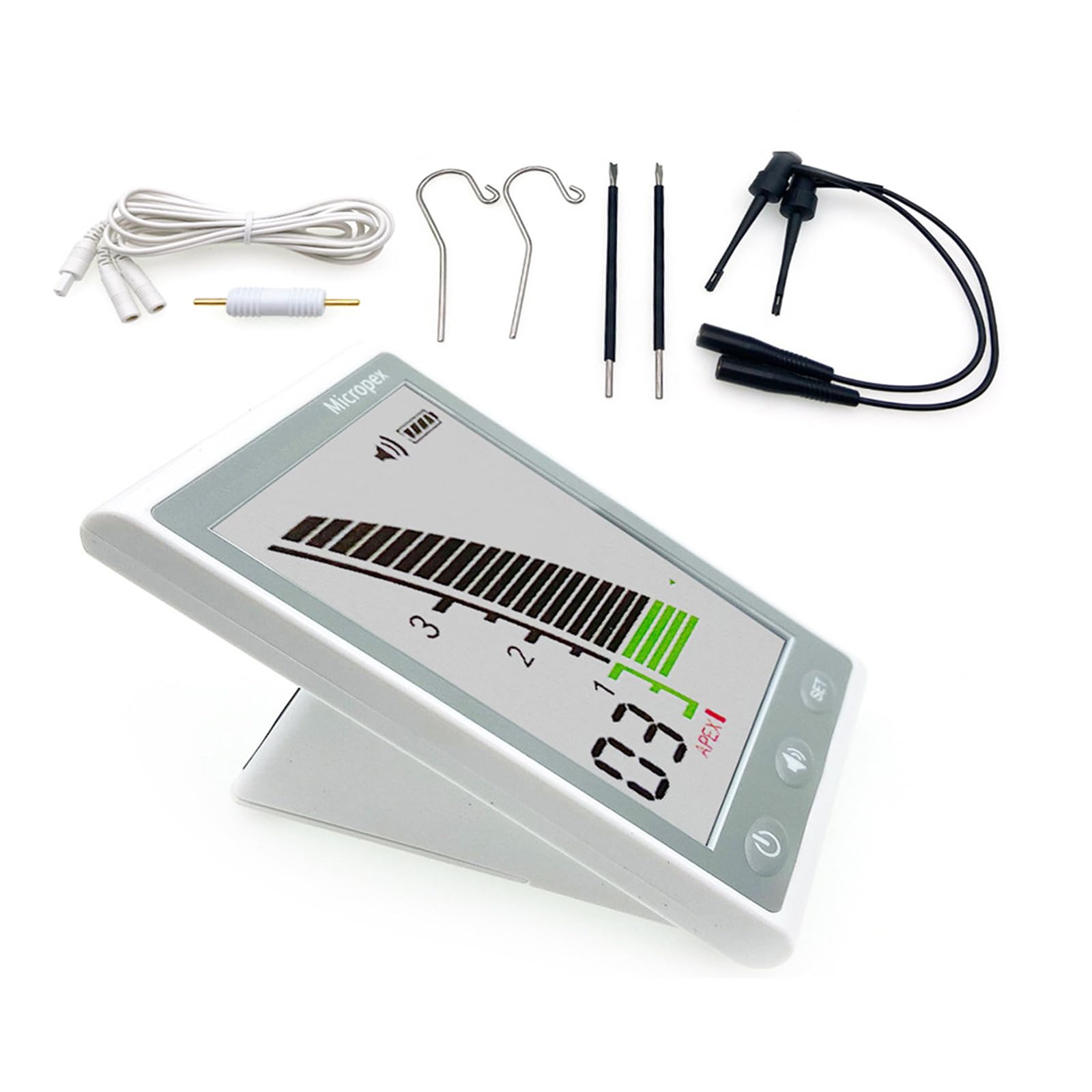 Locator de l'apex Dentaire, Instrument de Mesure de la Longueur du Canal racinaire avec Fonction d'alarme, 3,7 "LCD Root Canal Finder for Hospital Clinic Dental Laboratories