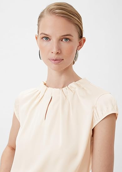comma Satijnen blouse met plooien, 5976, 46