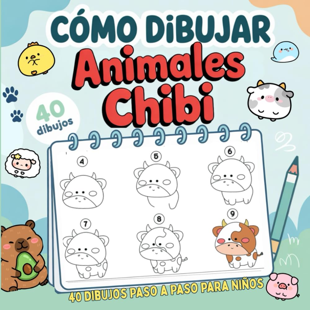 Cómo Dibujar Animales Chibi: 40 Dibujos Paso a Paso para Niños