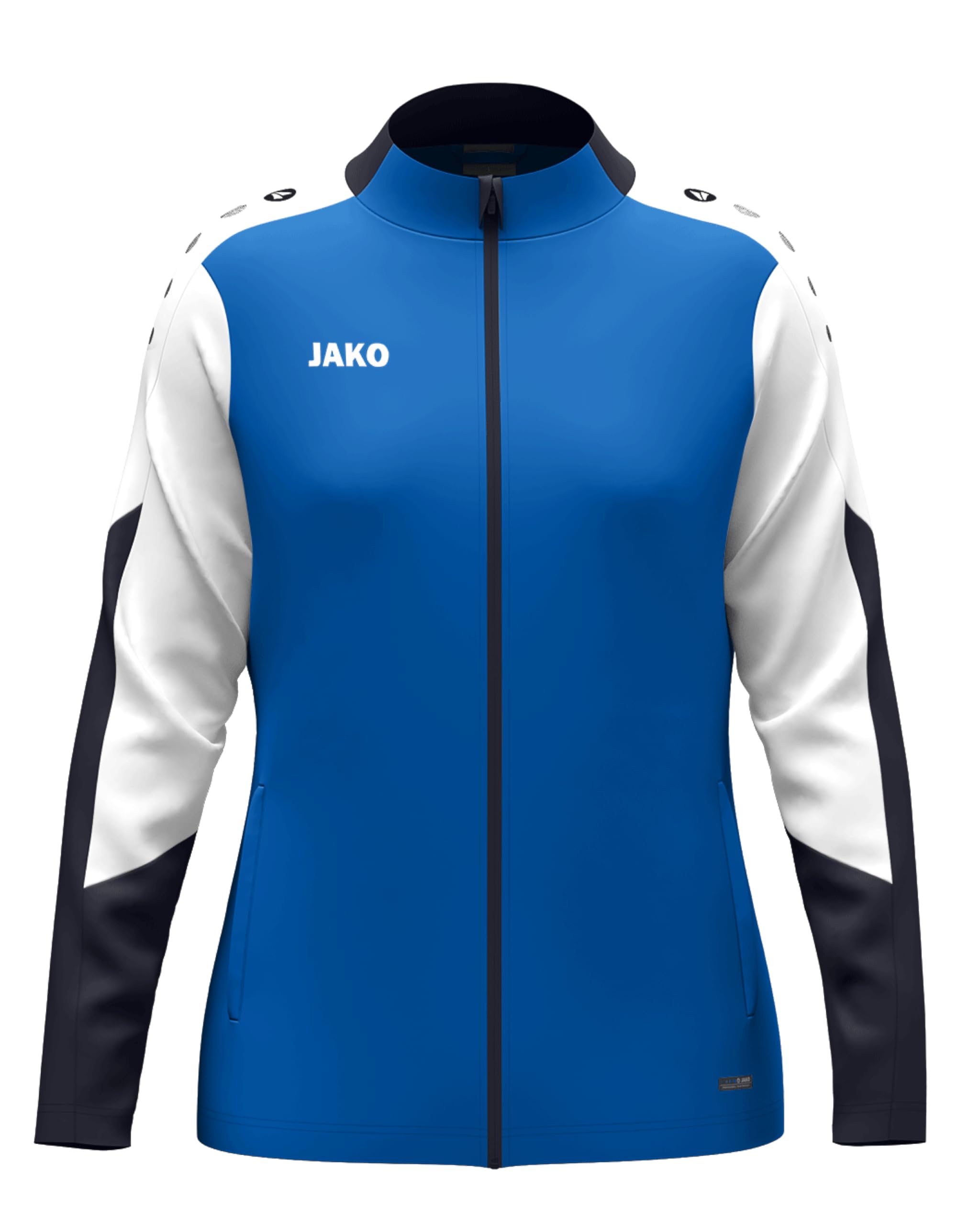 JAKO Damen Polyesterjacke Dynamic, royal/weiß/marine, XL
