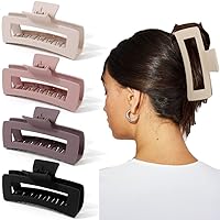 Vista 31 de AHONEY Pinzas para el cabello de 5 pulgadas rosadas, pinzas de garra extra grandes, pinzas grandes para cabello largo y grueso, pinzas XL gigantes