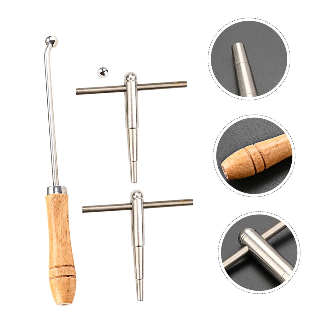 Trompetenreparaturwerkzeug Satz 1 Satz mit Holzgriff für Reparaturarbeiten | Trompete und Horn, Metallausführung, zum Anpassen und Formen, für Instrumentenreparierer und Musikstudenten