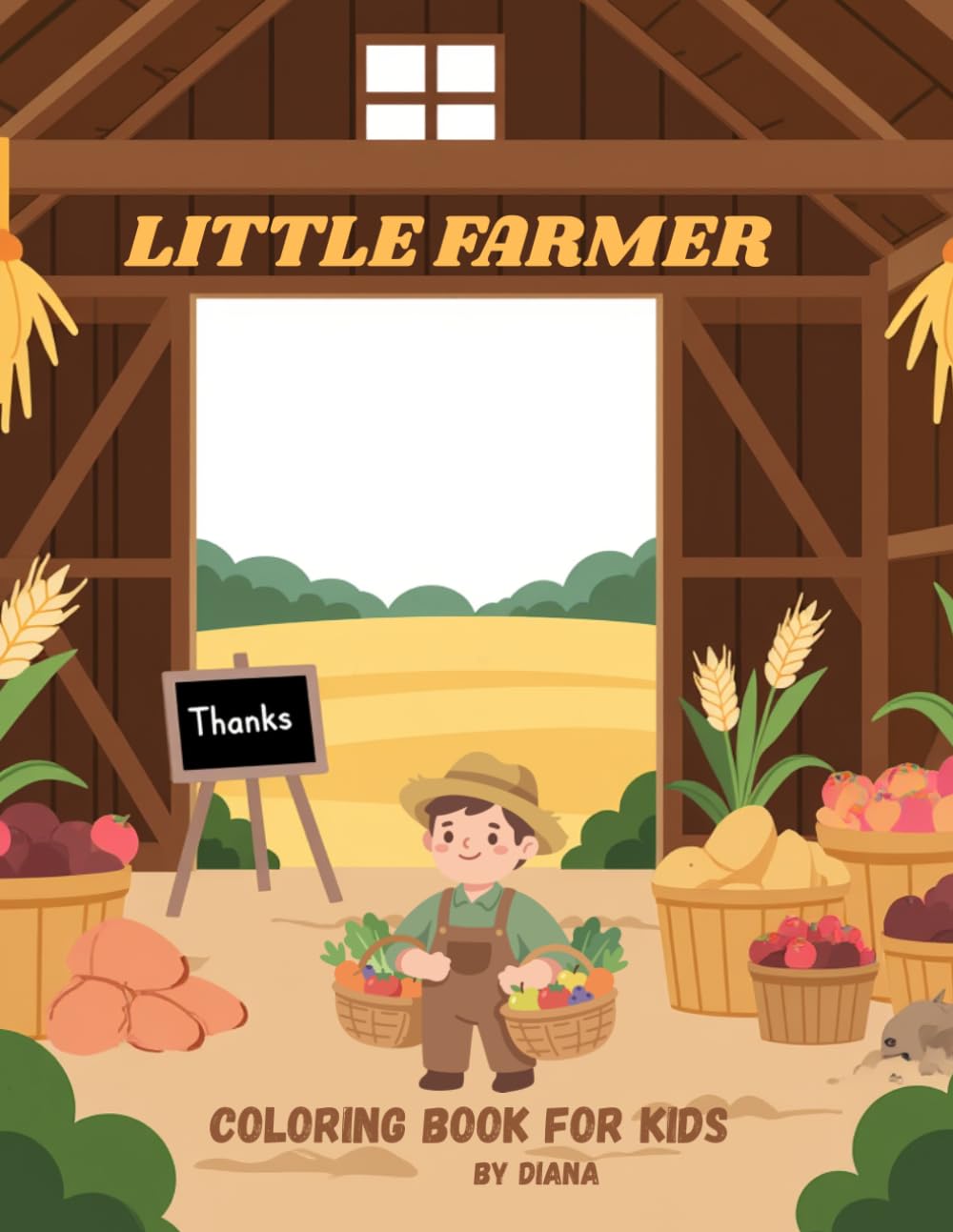 Little Farmer: Fun and Easy Farm Coloring Book for Kids