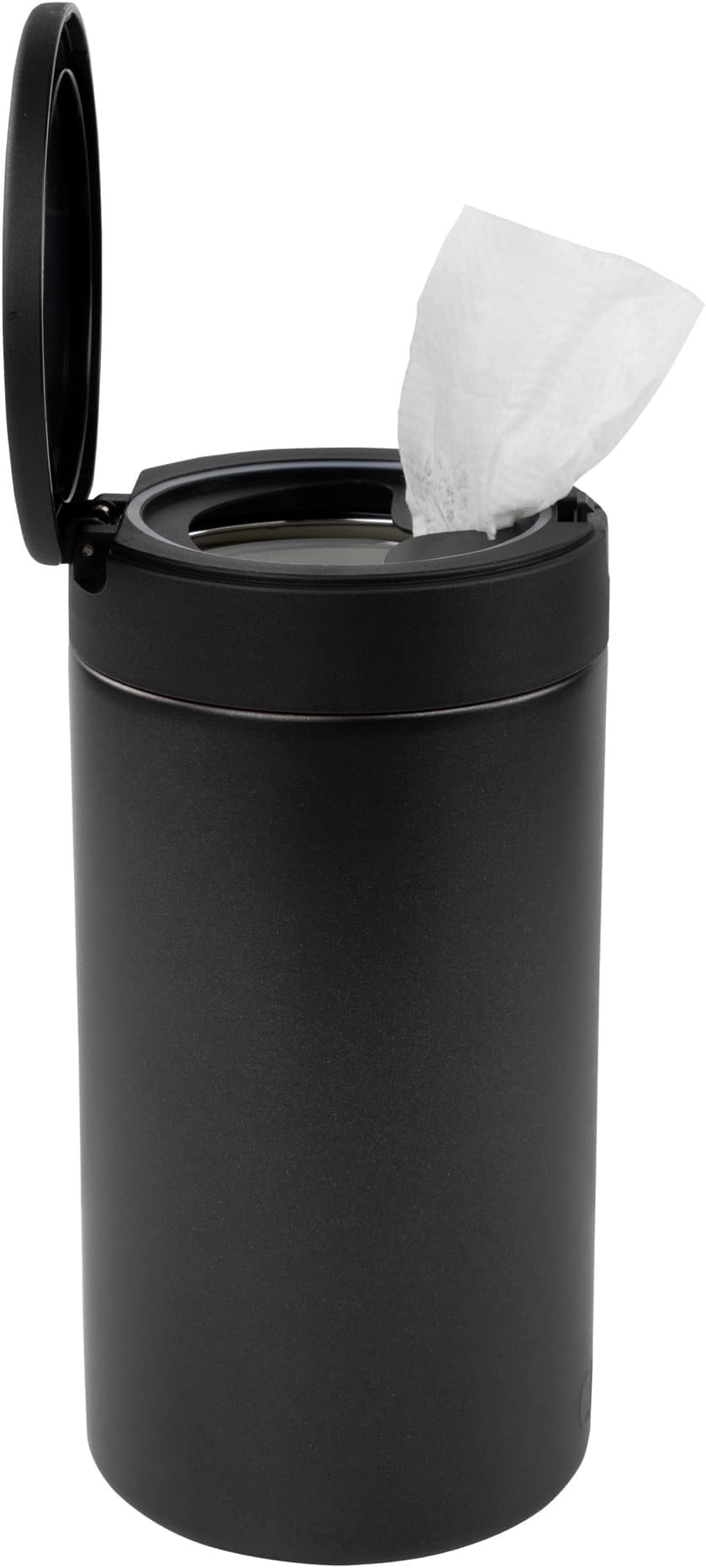 Spectrum Decorative Disinfecting Wipes Container (Black) - Refillable Dispenser for Bathroom, Kitchen, Classroom, Countertop, & Home Storage/Stainless Steel & Rust-Resistant