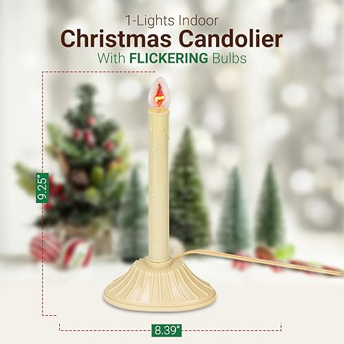 Miniatura 6 de Tupkee Vela de ventana de Navidad con bombilla parpadeante, para interiores, sin llama, para ventana eléctrica