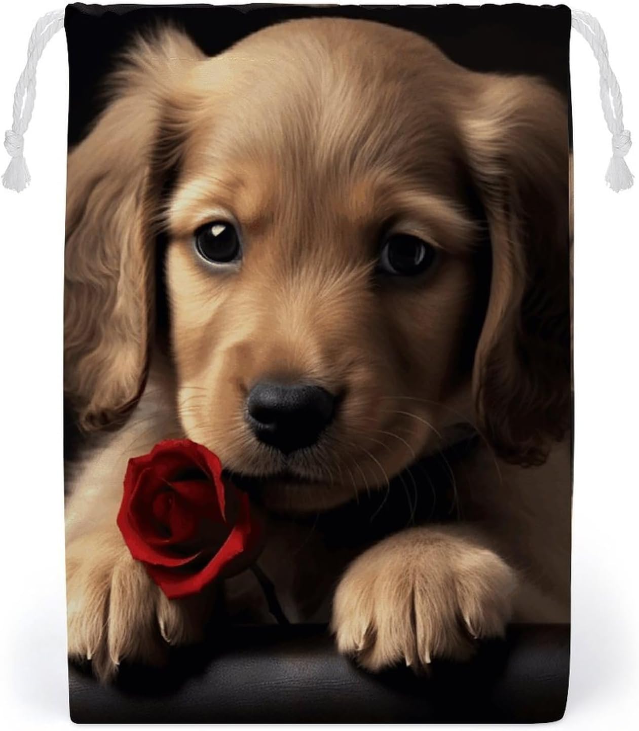 Drawstring Storage Bag Reusable Gym String Bags Cute Pet Dog Sports Cinch Sack for Swimming Beach Travel