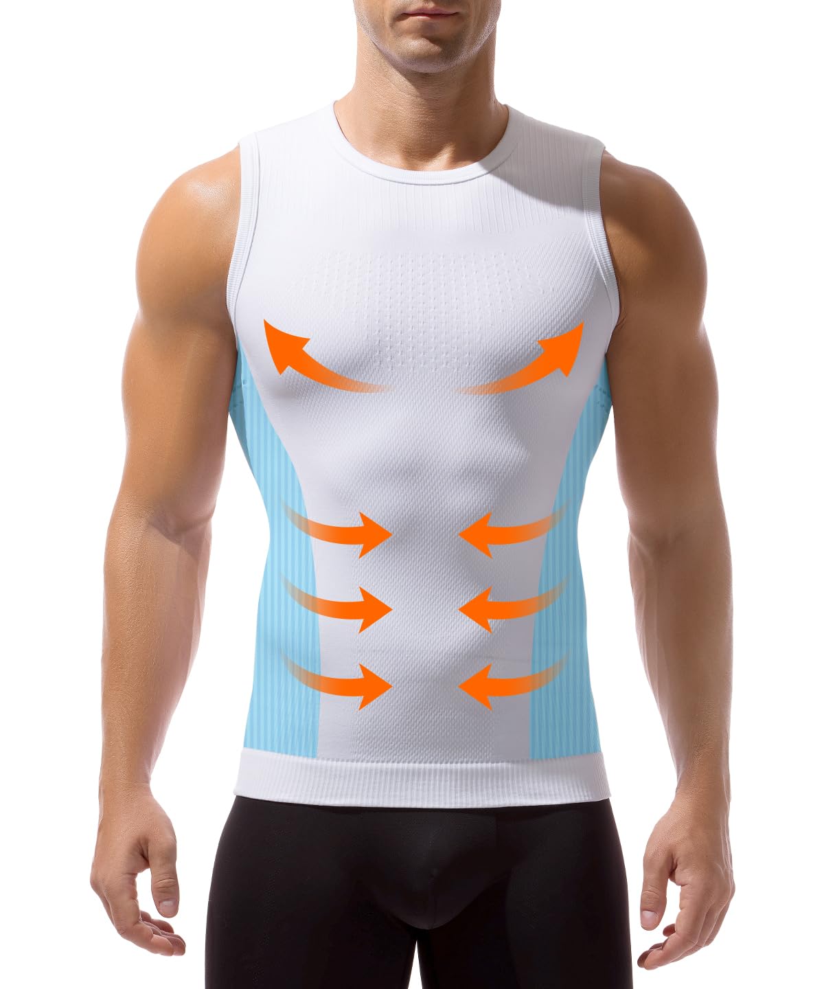 Casey Kevin Canotte Compressione Uomo Maglia, Contenitiva Snellente Shapewear Maglietta Intima Sportivo Fitness Canottiera