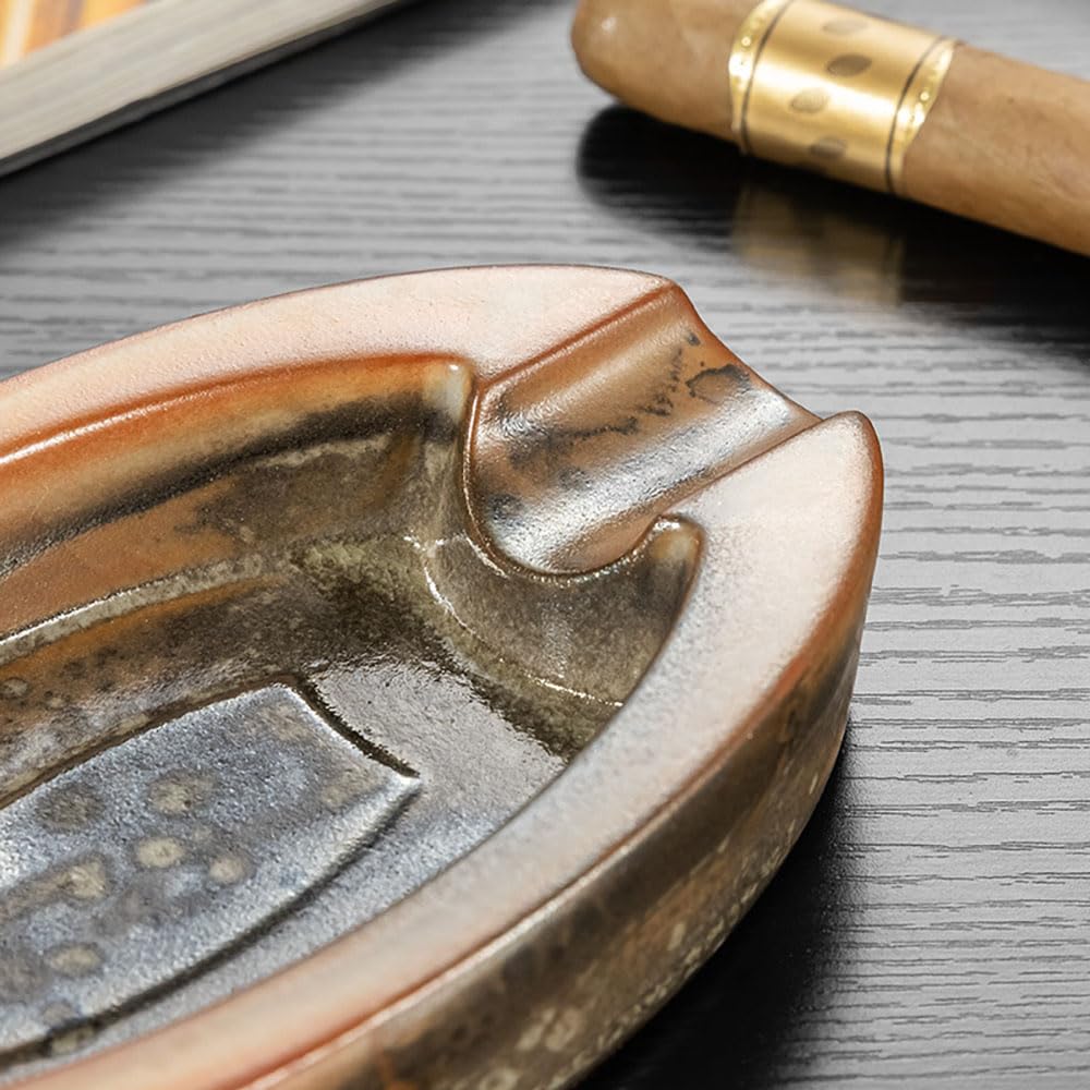 Posacenere per sigari in ceramica da uomo, portatile, per esterni e interni, per patio, casa, ufficio e sala fumatori