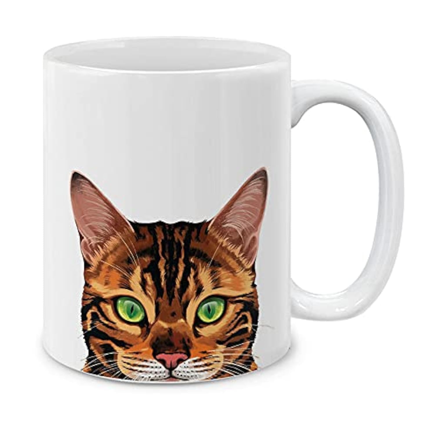 MUGBREW Spotted Brown Bengal Cat Ceramic Coffee Mug Tea Cup, 11 OZ