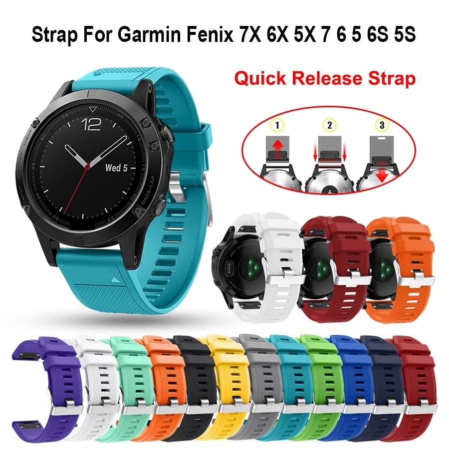 Bracelet 22mm silicone libération rapide montre Garmin Fenix 6 Pro - 2