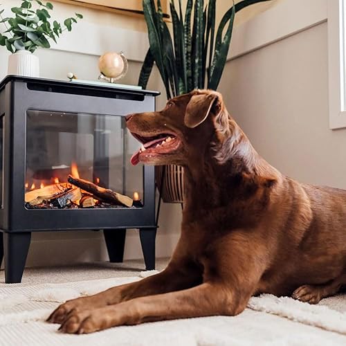 Miniatura 2 de Forge & Flame FUZION - Estufa eléctrica independiente de 3 lados para chimenea de 5,000 BTU, calentadores eléctricos portátiles para uso en