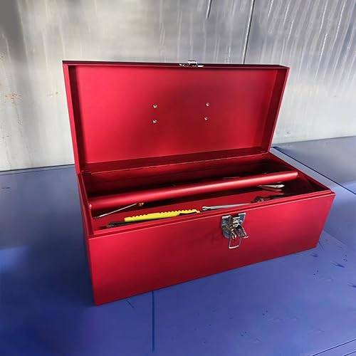 Miniatura 2 de Caja de herramientas grande de acero portátil de 16 pulgadas, caja de aparejos de pesca de calibre 18, caja de herramientas, cajón organizador con