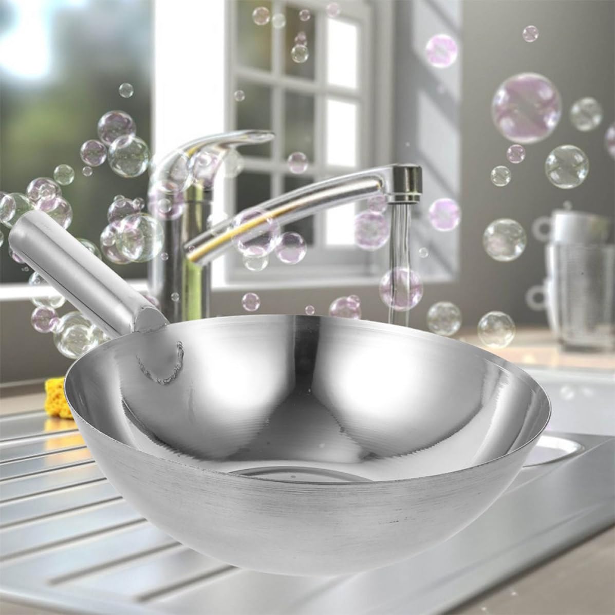 PartyKindom Louche Cuisine Longue Poignée en Acier Inoxydable Épais, Louche à Eau Multifonctionnelle pour Usage Domestique et Jardinage, Ustensile Portable et Solide