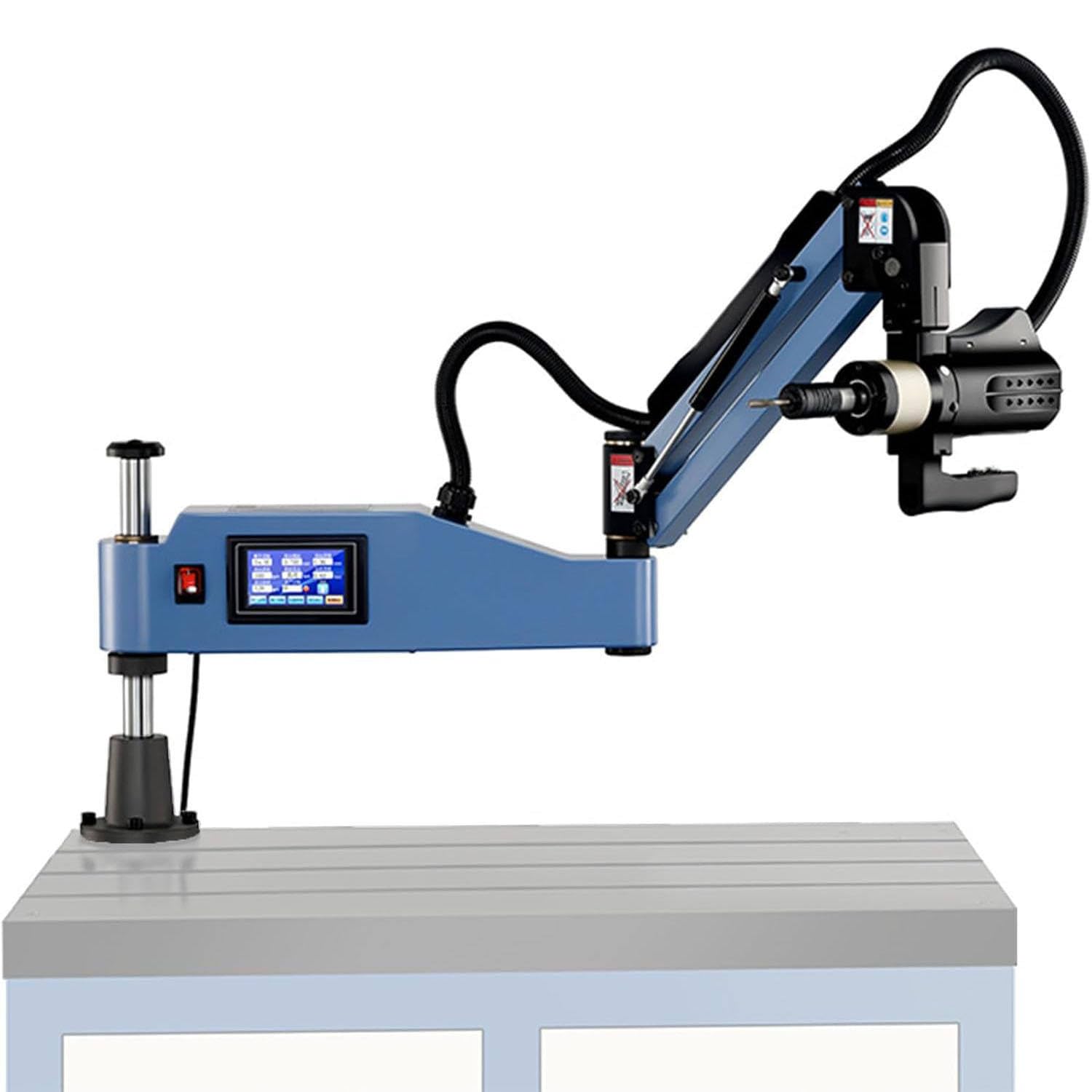 Máquina de roscado eléctrica universal M3-M16, brazo de roscado eléctrico de 1100 mm, brazo de roscado flexible incluido, 8 pinzas estándar ANSI