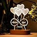 Transparent Gift Lámpara de Mesa 3D Led Romántica con Diseño Infinito + Corazón Personalizada - Lámpara de Metacrilato con Luz Nocturna Ajustable - El Regalo Original de parejas, novios y amigos