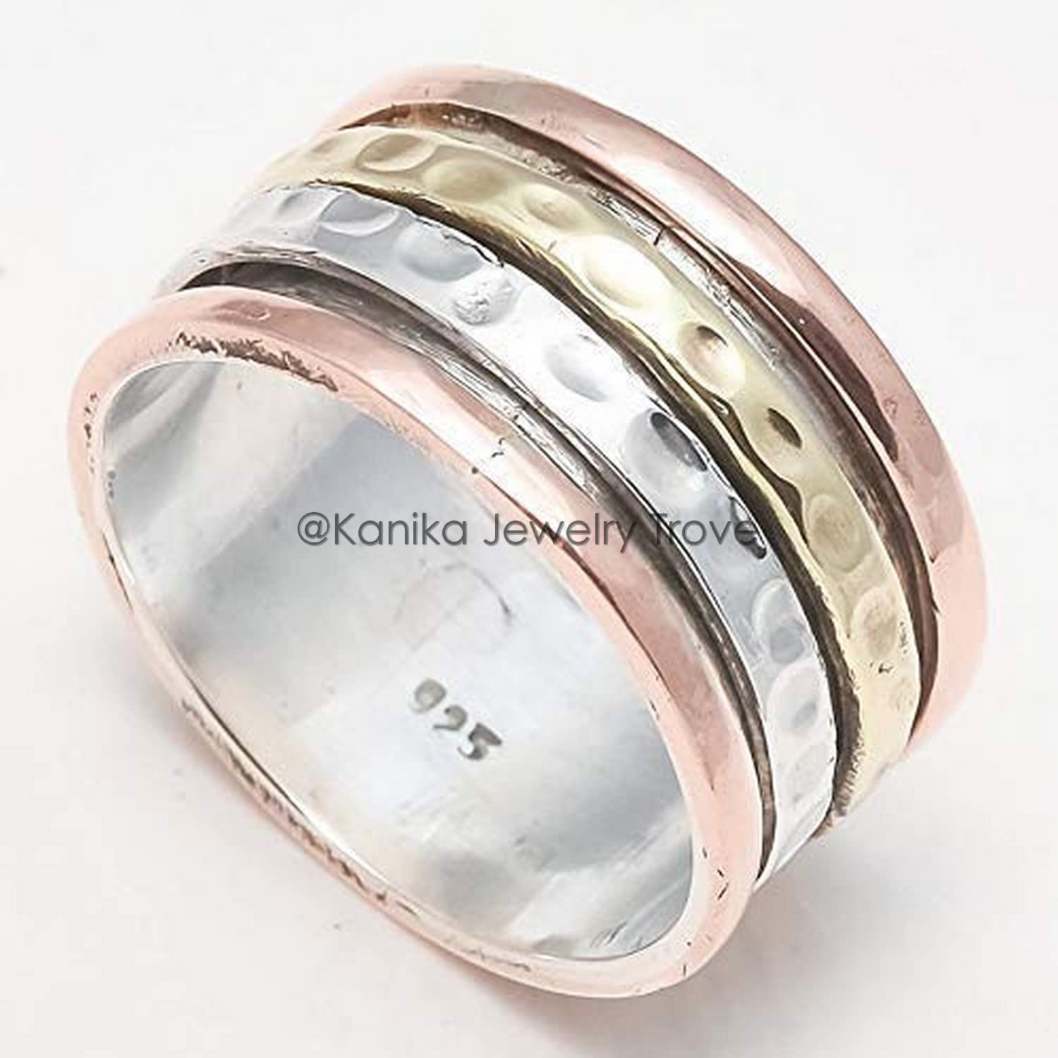 Spinning Spinner Band Ring pour les femmes, bague en argent Sterling, bague de méditation pour hommes, bague pour le pouce, bague pour femme, cadeau d'anniversaire