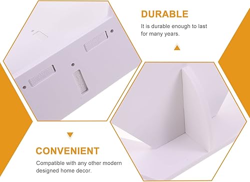 Miniatura 9 de Operitacx Estante de pared blanco de estilo nórdico, estantes flotantes para dormitorio, estante de decoración de montaje en pared