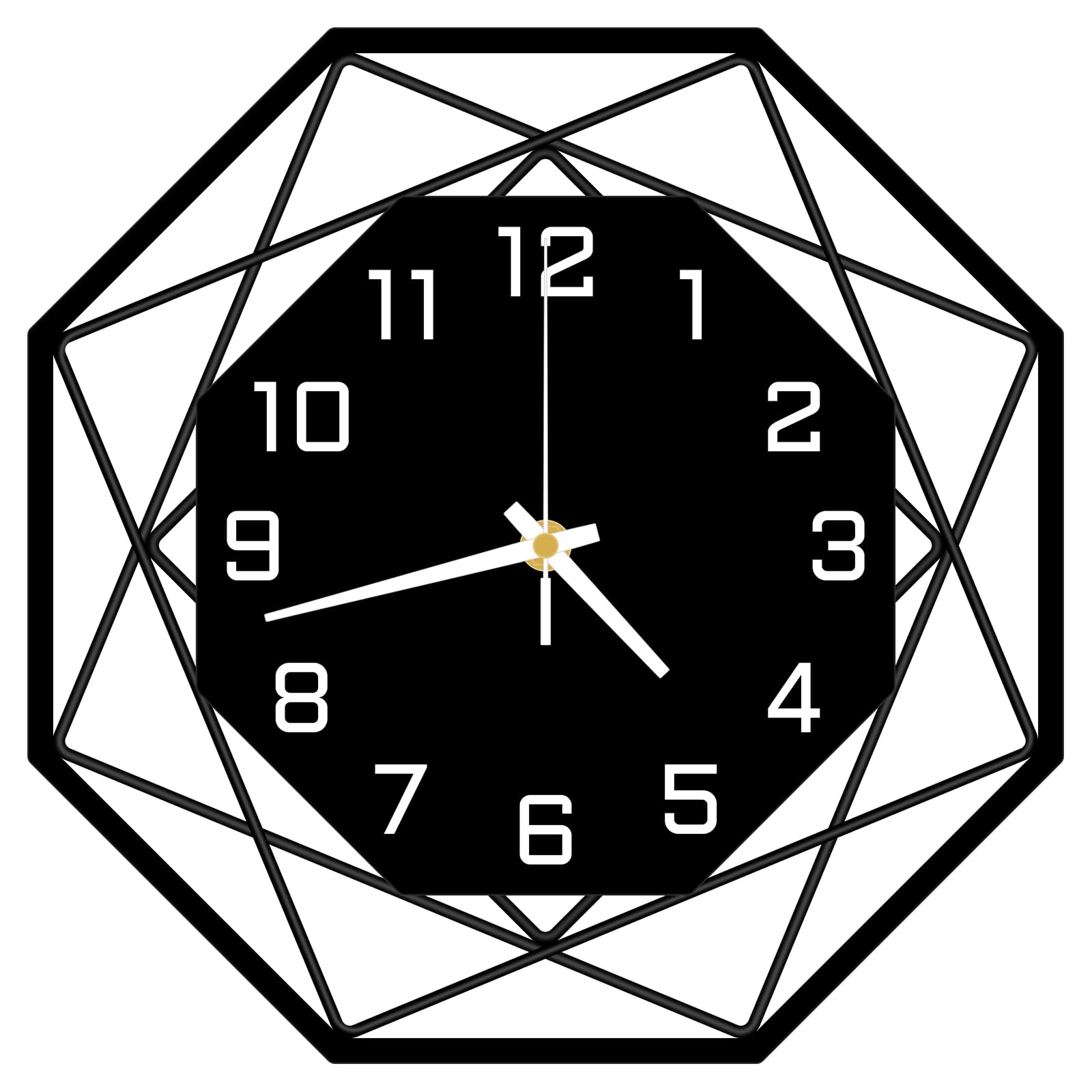 Metallo Orologio da Parete Moderno Silenzioso Movimento al Quarzo 0rologio da Muro per Soggiorno Camera da Letto Cucina Ufficio 30 cm (Nero Bianco)
