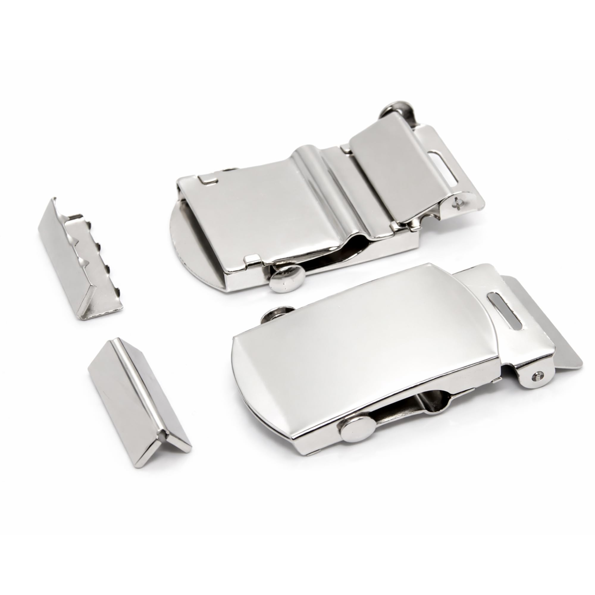 Trimming Shop Unisex Silver Web Belt Buckle For Men And Women, Military Style Belt Buckle With Secure Fastening - Metal Clasp Accessory For Canvas Straps And Belts, 25Mm, 10Pcs