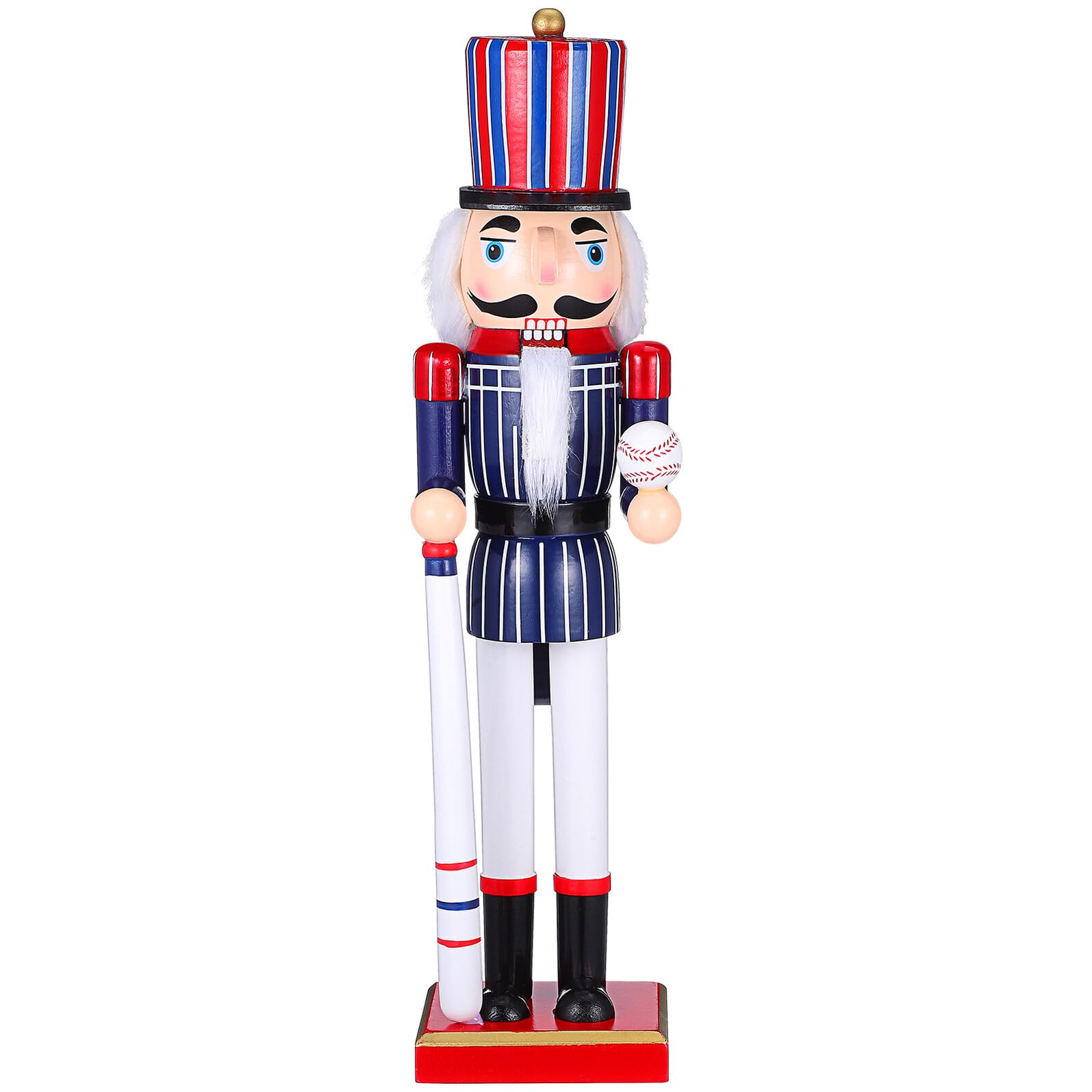 Holz Nussknacker Figur im Sportstil Nussknacker aus Holz mit Baseball-Motiv Handpuppe für Dekoration zu Hause oder Büro