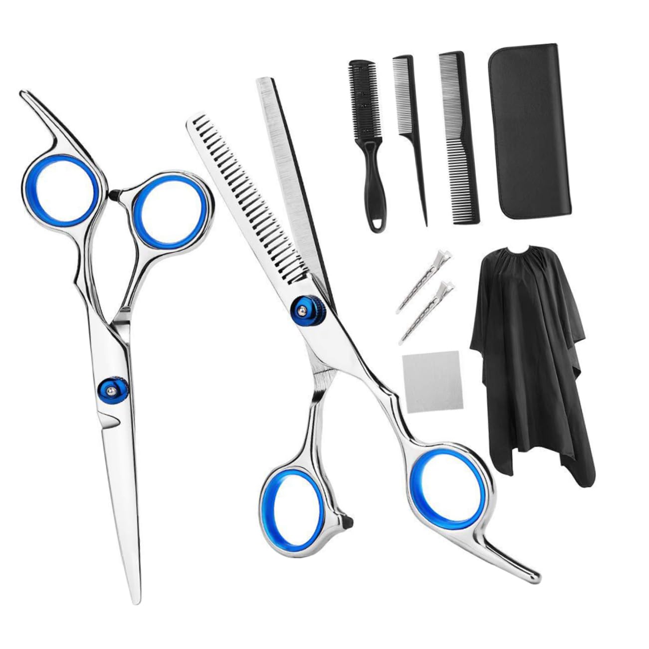 Set Forbici Parrucchiere in Acciaio Inossidabile Nero 1 Pezzo