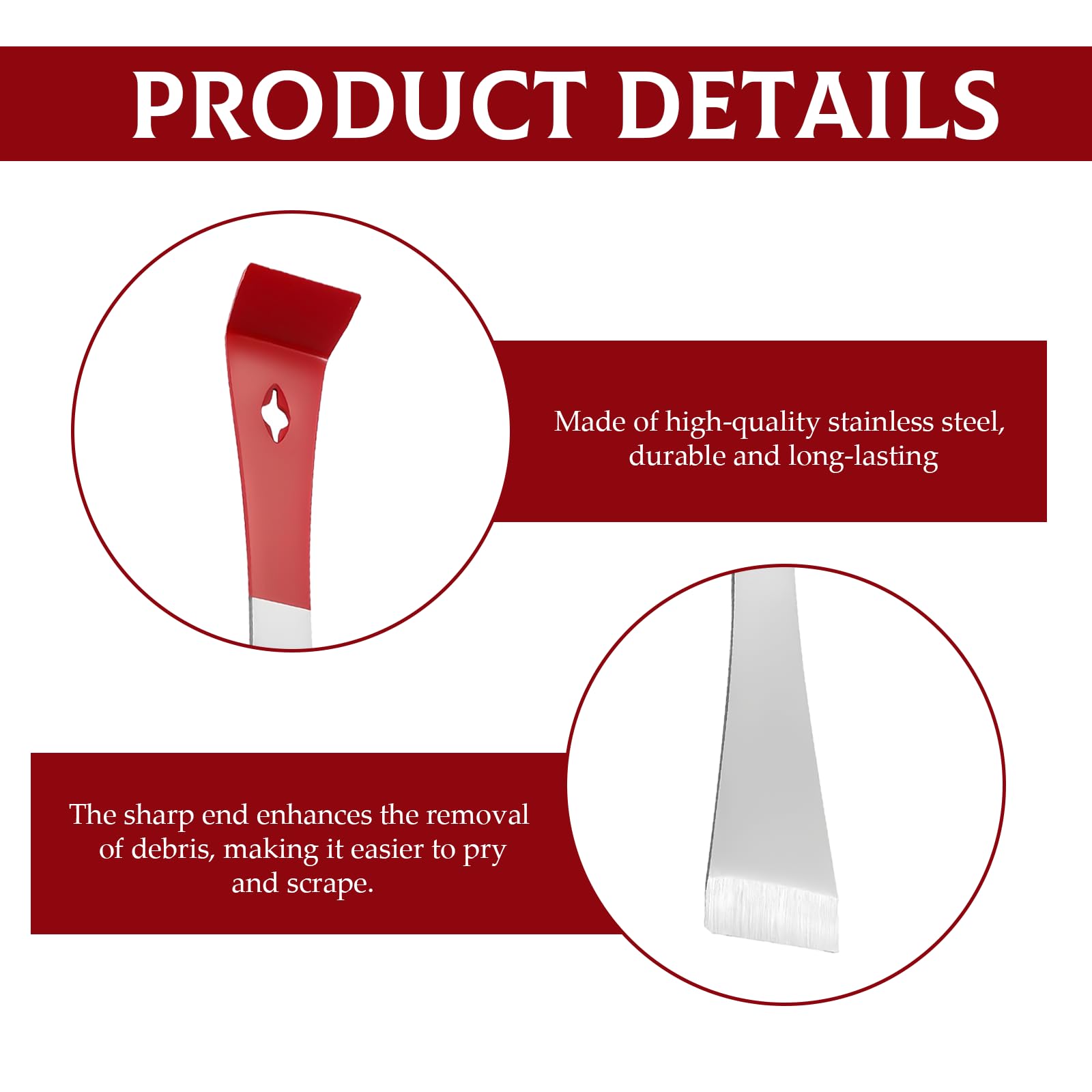 2 Pieces Stainless Steel Pry Bar,Scraper, Multi-Purpose Crow Bar, Flat Bar, for Trim Removal Lifting, Kitchen Remodeling - Image 3