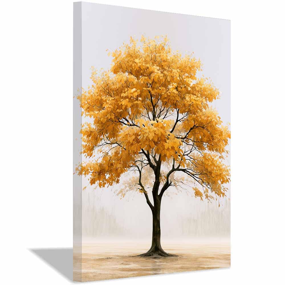 XENIOU Tree Canvas Wall Art Glowing autumn tree canvas painting wall art, Living Room Bedroom Hallway Stairs Decoration.(Multicolor)-70x100cm Framed