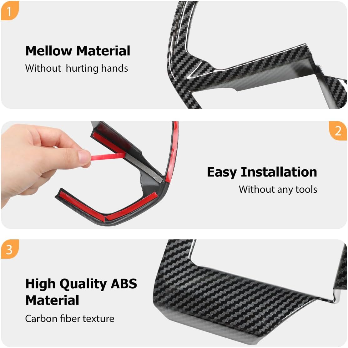 INTGET Steering Wheel Panel Cover for 2024 2025 2026 Toyota Tacoma Accessories/2025 2026 4Runner ABS Plastic Interior(Carbon Fiber, Steering Wheel Panel)