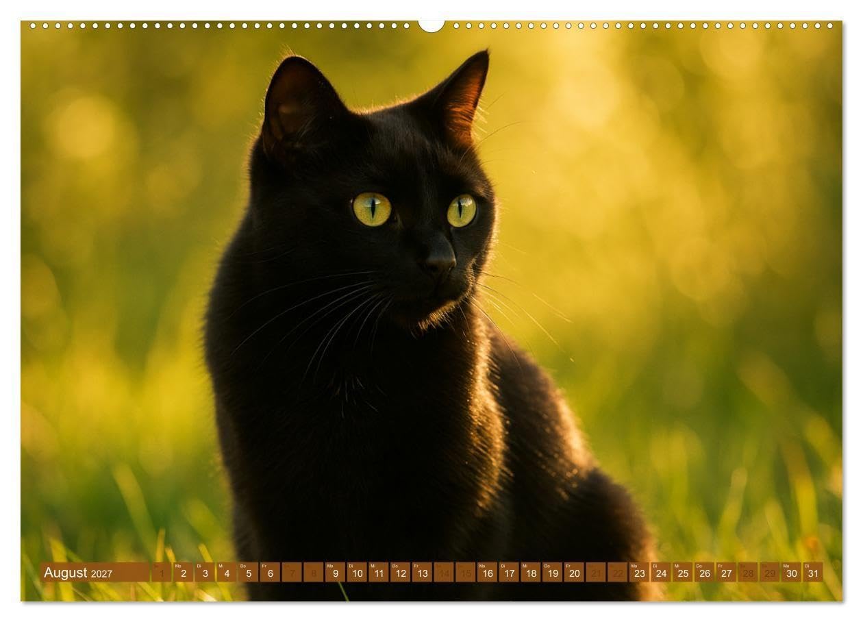 Katzenblicke – Eleganz und Anmut (hochwertiger Premium Wandkalender 2027 DIN A2 quer), Kunstdruck in Hochglanz: Kunstvolle Katzenbilder fürs ganze Jahr (CALVENDO Tiere)