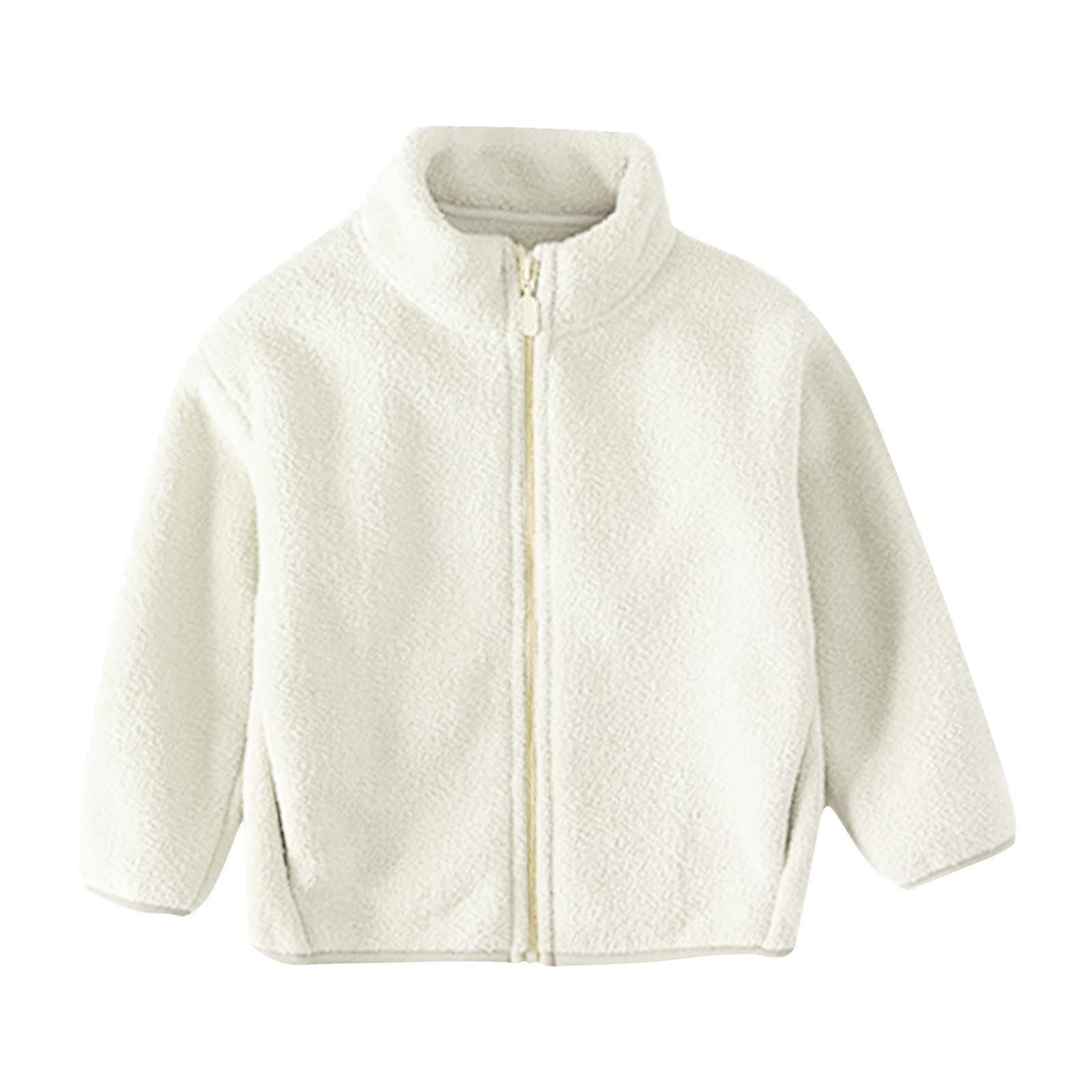 Chaqueta de Forro Polar para Niñas y Niños,Abrigo de Felpa de Doble Cara con Cremallera y Bolsillos Cuello Alto Fleece Chaquetas Cálido Manga Larga Suave y Cómodo Outwear Color Sólido 1-12 Años