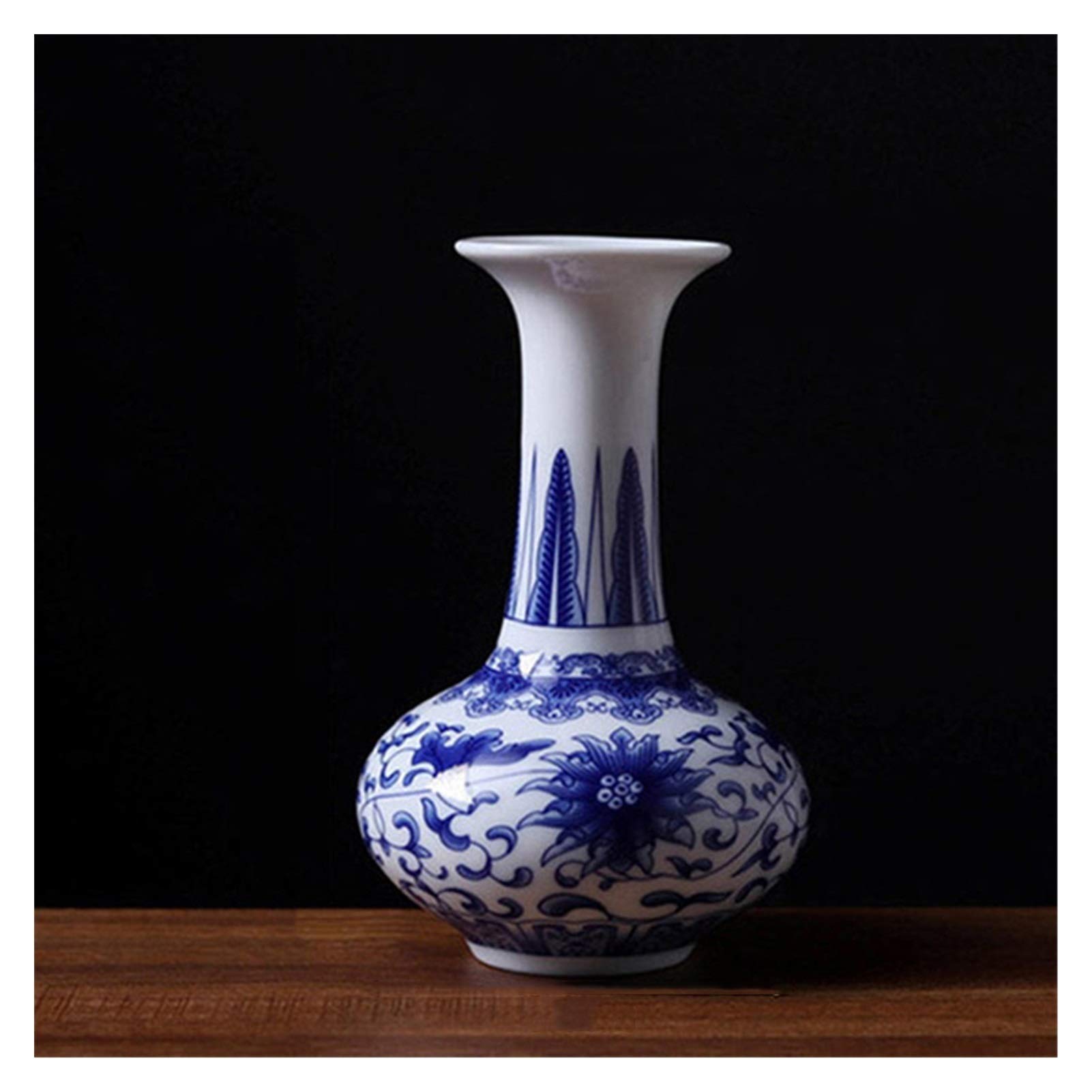 asdchZen Vases Vintage Home Decor Ceramic Flower Vases For Homes Antique Traditional Chinese Blue And White Porcelain Vase For Flowers Vases For Decor,P