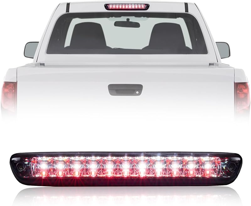 Terceira luz de freio LED com estrobo QLLUYTR para Chevy Colorado e GMC Canyon 2004 a 2012 – Cromada