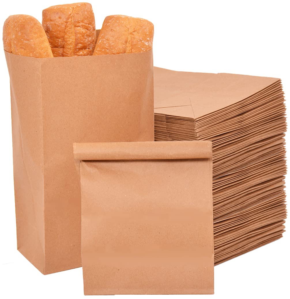 50 PCS Kraft Paper bags lunch Brown large 33x18x11cm. Best for grocery, wedding gift, snack bags, sweets and bread bags, party favors. Reusable, Recycled Craft Food storage box in bulk. Eco friendly.