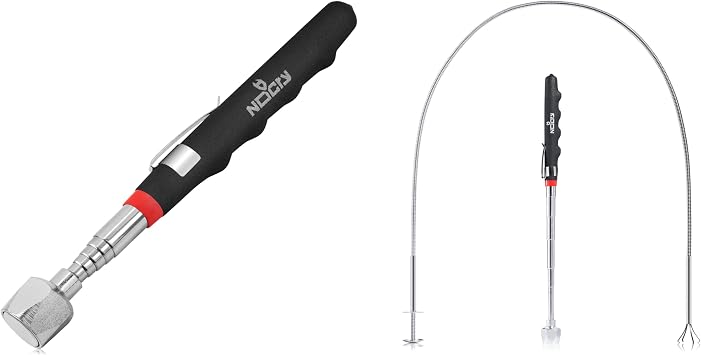 NoCry Heavy Duty Magnetic Grabber Tool with 25lb Pull Force; Extendable up to 30in & Premium Pickup Tool Set includes Flexible 36in Claw Grabber and Telescoping Magnetic Pickup Tool