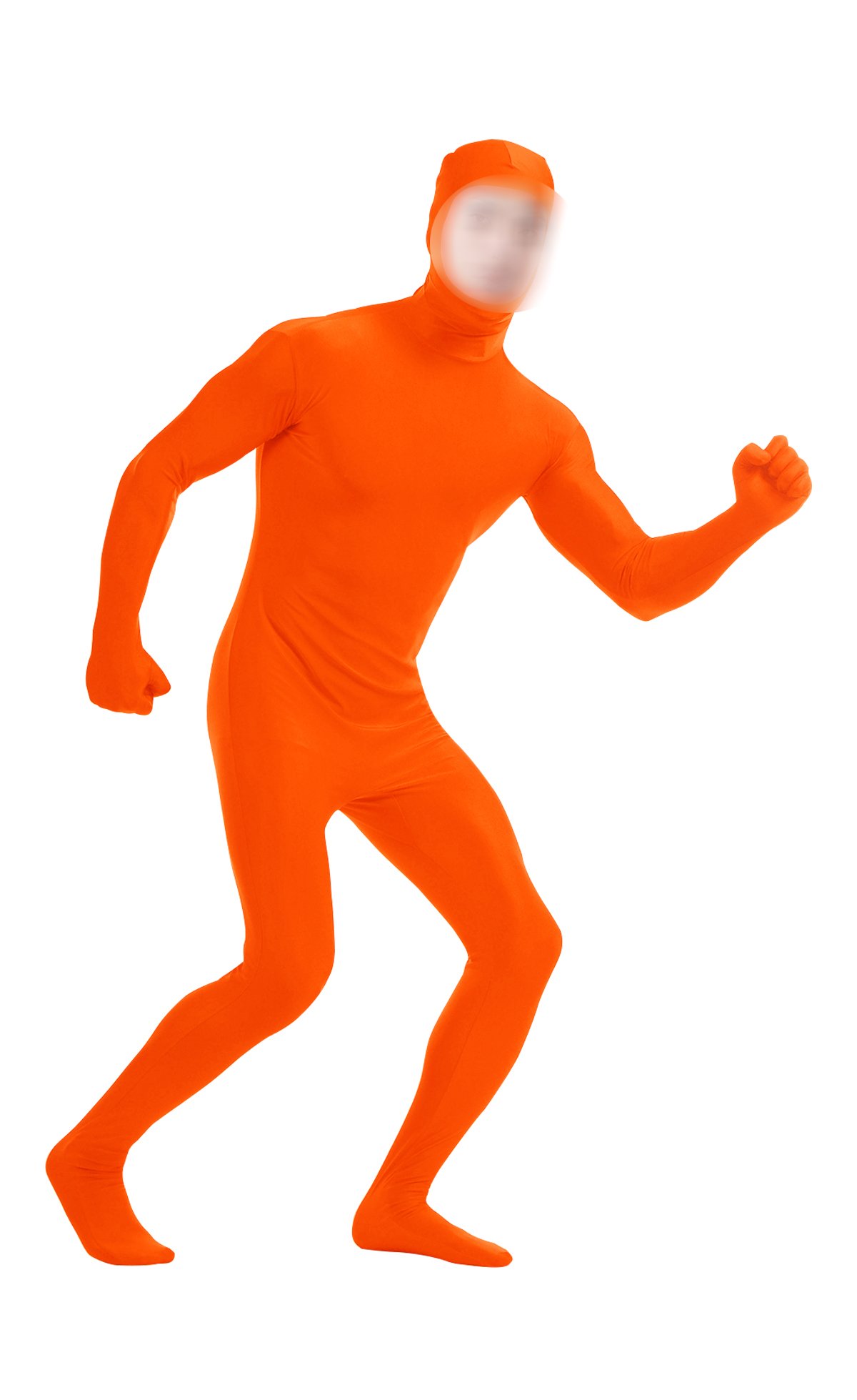 Shinningstarbaby Boys Bright Orange ' Mens Full Body Open Face Spandex Lycra Unitard Mask Zentai Costume Bodysuit (, M)