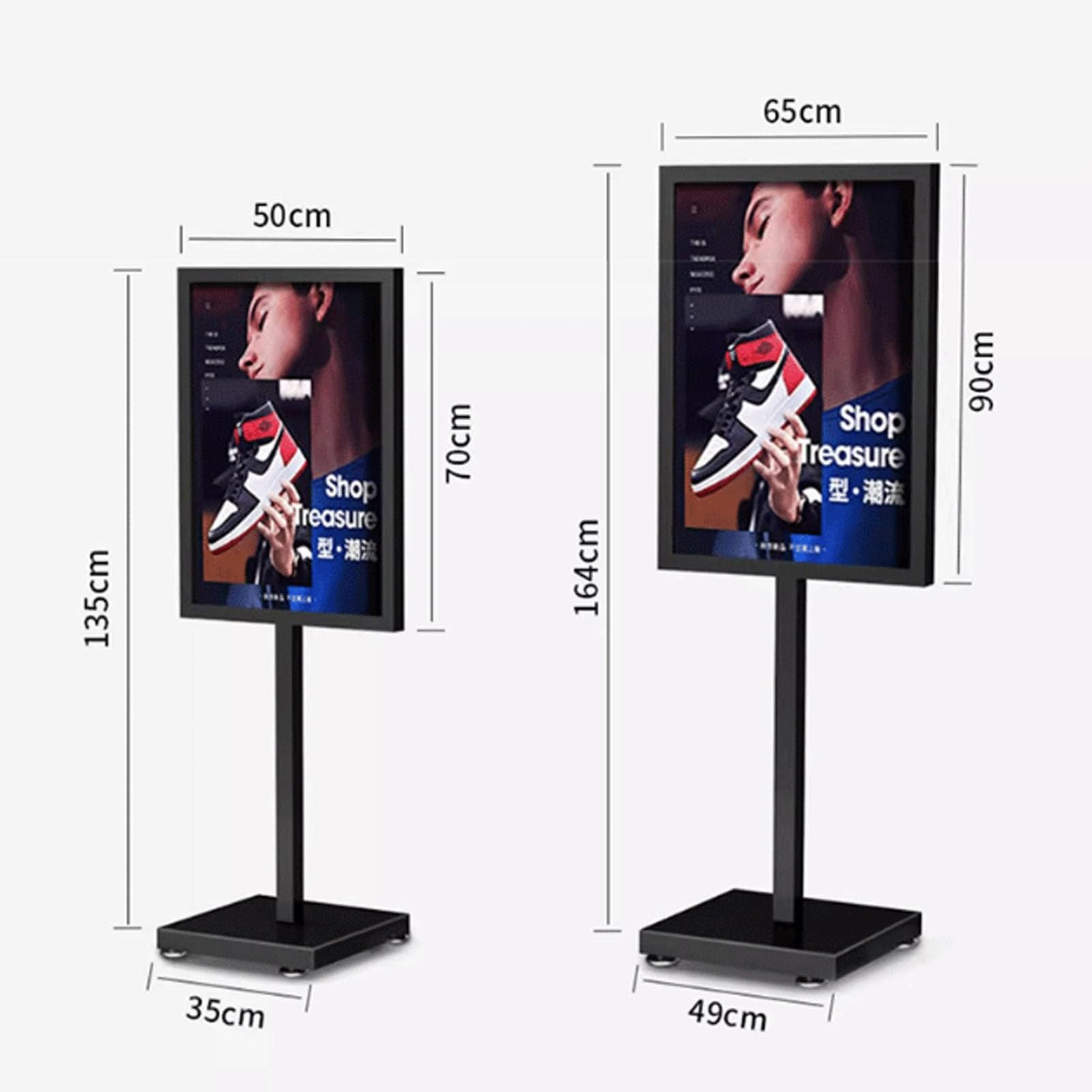Soporte Metálico para Letreros, Soporte de Pie Publicitario para Carteles, Menús y Avisos - Uso en Interior y Exterior para Tiendas, Restaurantes y Eventos(65*90cm)
