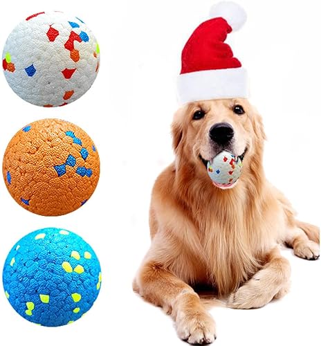 BESTZONE Pelotas para perros para masticadores agresivos de 2.5 pulgadas, lanzador automático de bolas para perros grandes, pelotas de juguete
