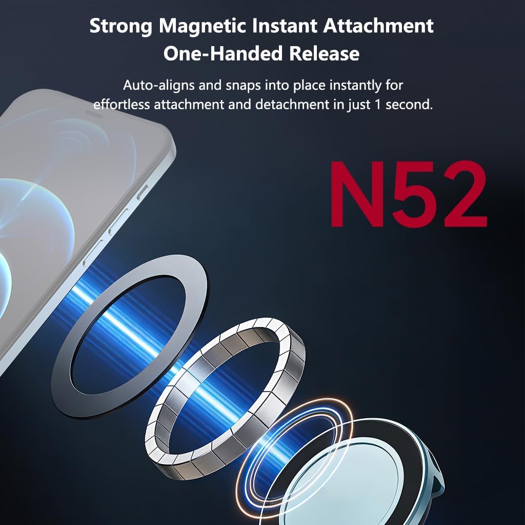 Magnetic Phone Tripod Mount Adapter with Cold Shoe, 1/4" Threaded Hole & ARRI-Standard Positioning Hole, Phone Holder for Hero 13 12
