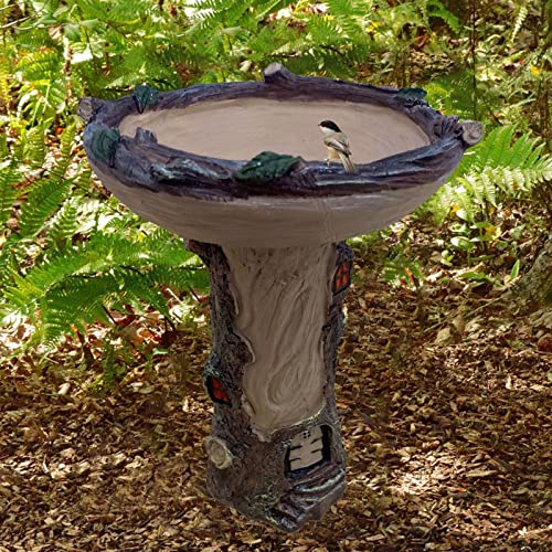 Preisvergleich Produktbild Vogeltränke Vogelbecken Garten Dekorativ Polyresin Vogelfutterspender Vogelbad, Vogeltränke Vogelbecken Trinkschale Wildvögel, Handgefertigtem Wildvogel Futterautomat und Vogel Badeschalen (01#)