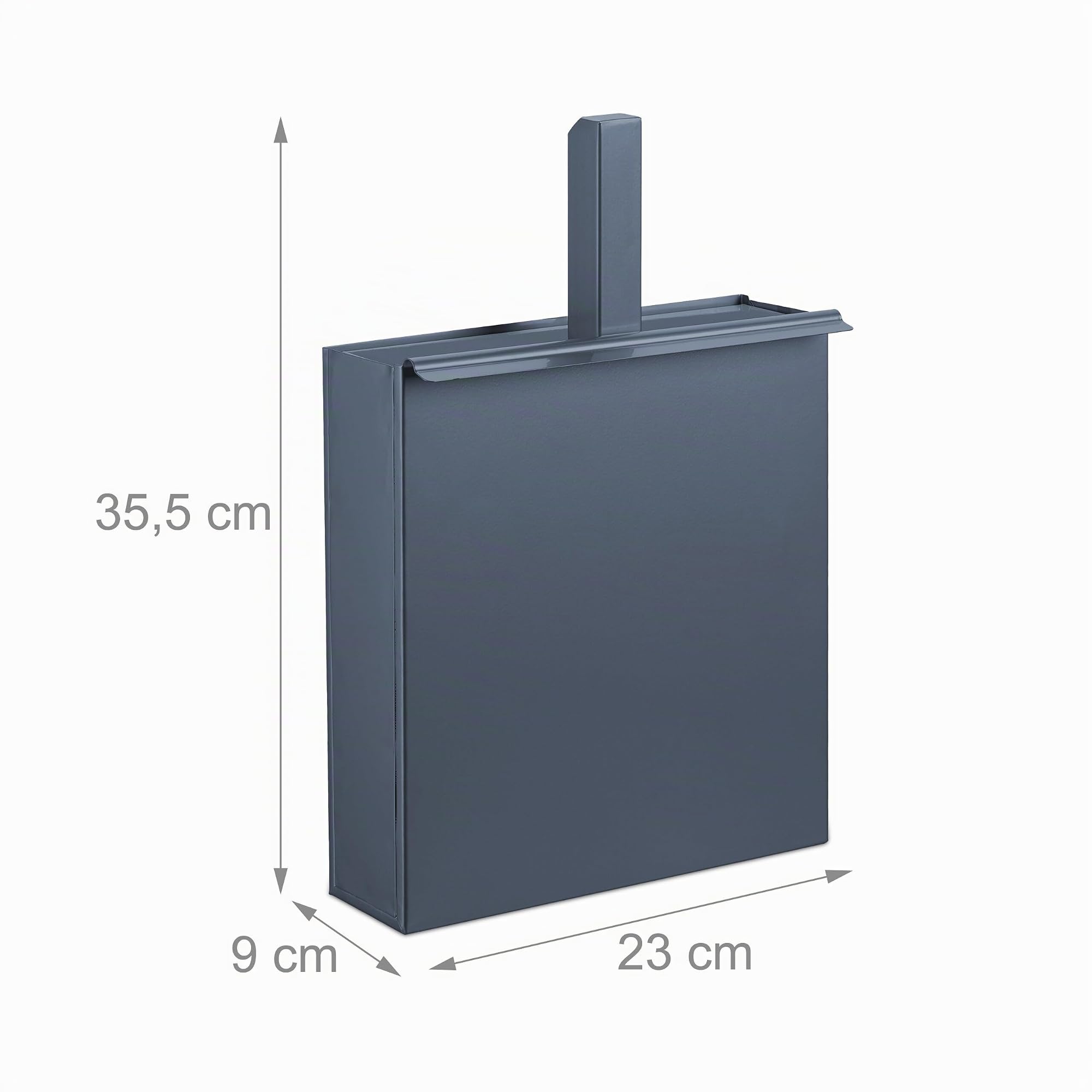 Relaxdays Caja Cenizas Recogedor, Acero, Contenedor Cenizas Chimenea y Estufa, 35,5 x 23 x 9 cm, Pala Cenizas, Antracita