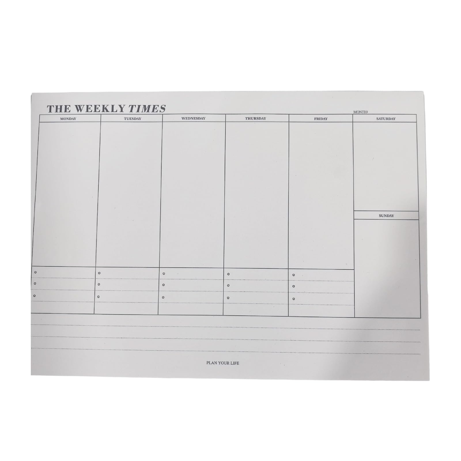 BWANGIAO Tearable Weekly Planner Notepads 60 Sheets Paper Note Memo Pad 24.5X17.5Cm For Daily Schedules Task Note Organization