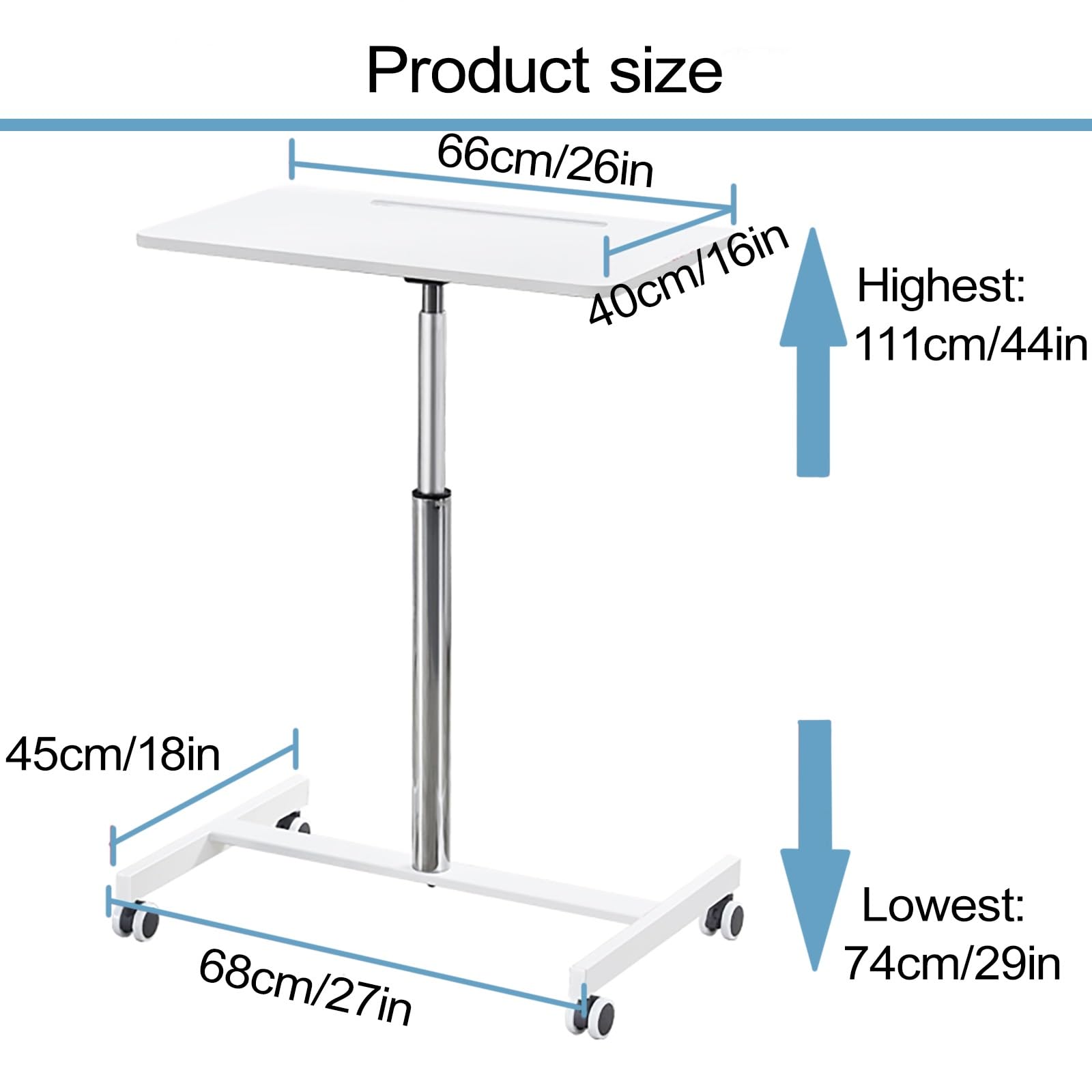 Supporto regolabile per podio con ruoteLeggio portatile per insegnanti, scuole, uffici e uso domestico, versatile supporto bianco