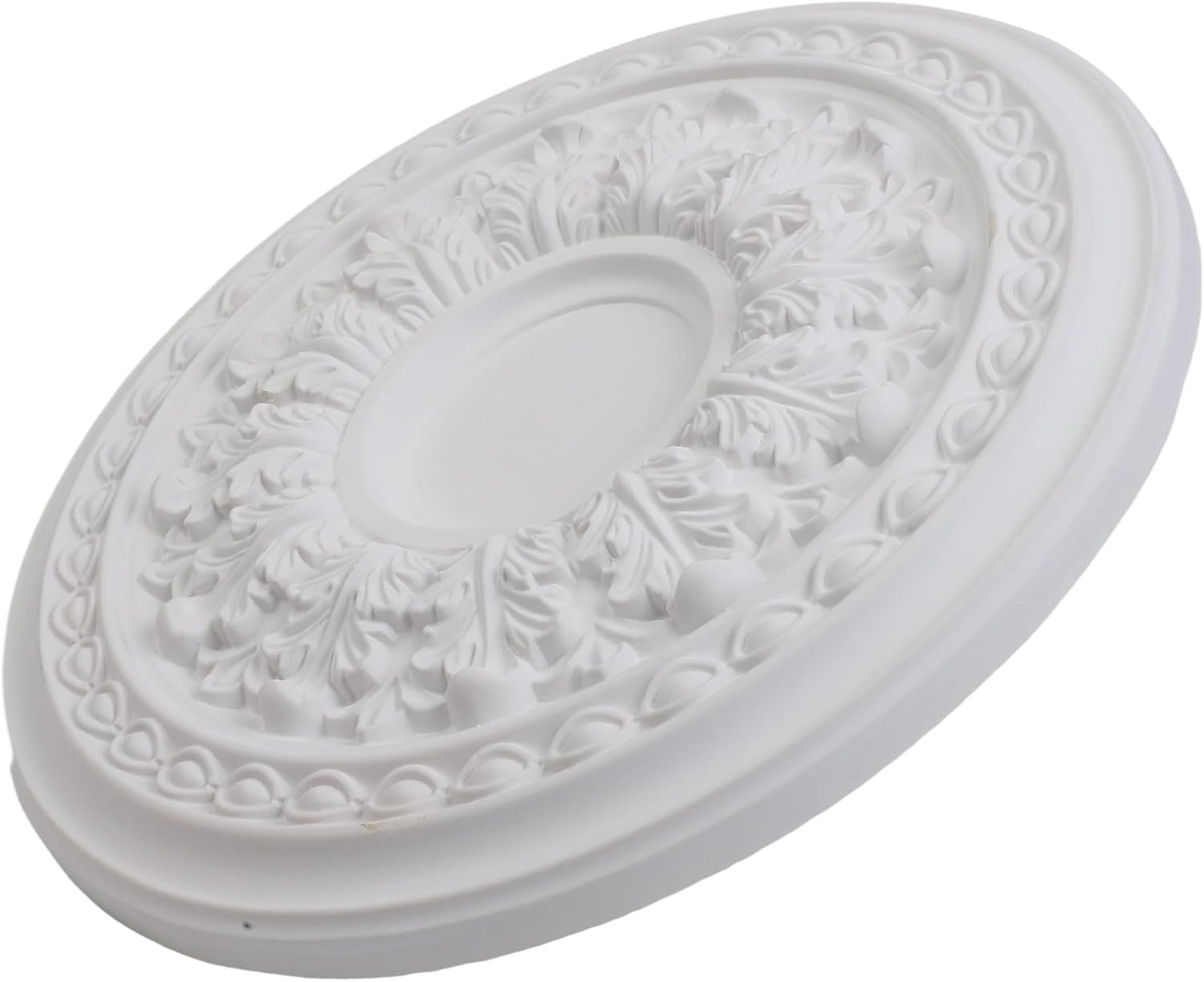 Round PU Ceiling Medallion for Light Fixtures & Ceiling Fans – 26 cm or 35 cm White Decorative Lamp Cover(26cm)
