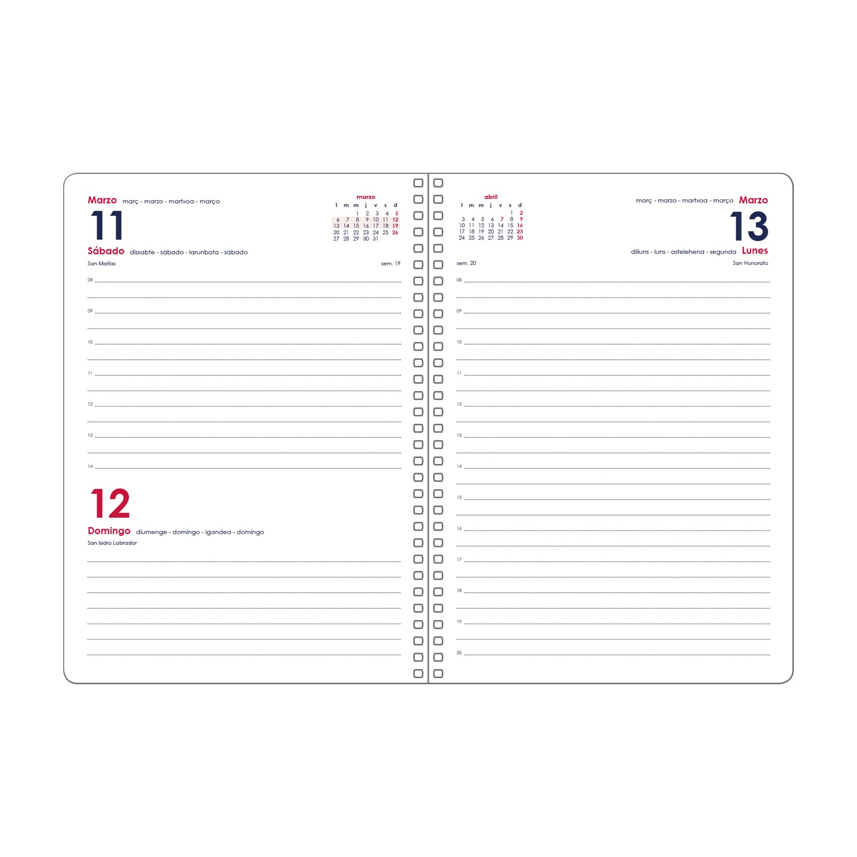 Agenda Anual 2023 - Organizador Semanal - Cada Día Una Página - Tamaño 15 X 21 Cm - Modelo Brasilia - Color Azul Turquesa - Hojas Color Ahuesado - Planificador Mensual Portable - Dohe