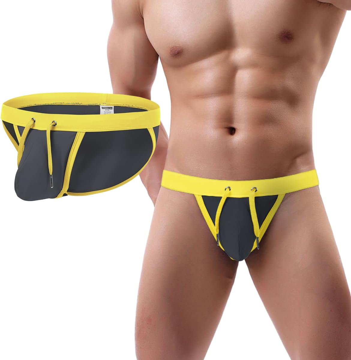 Mens Bikini Swimwear Man Sexy Drawstring Swimsuit Low Rise Swim Brief for Men Fashion