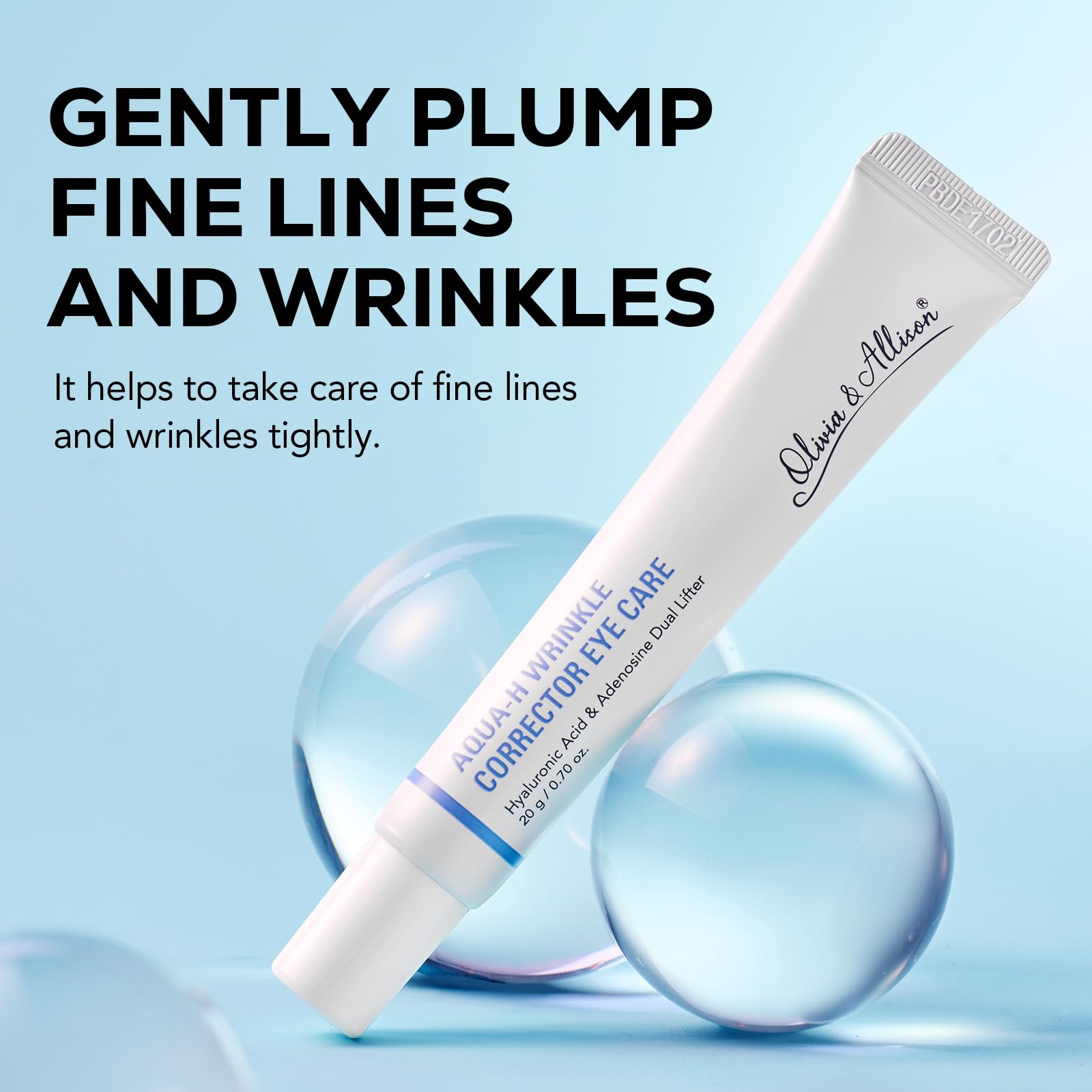 Olivia & Allison AQUA-H WRINKLE CORRECTOR EYE CARE - Adenosine + Hyaluronic Acid for Smoother & Youthful Eyes