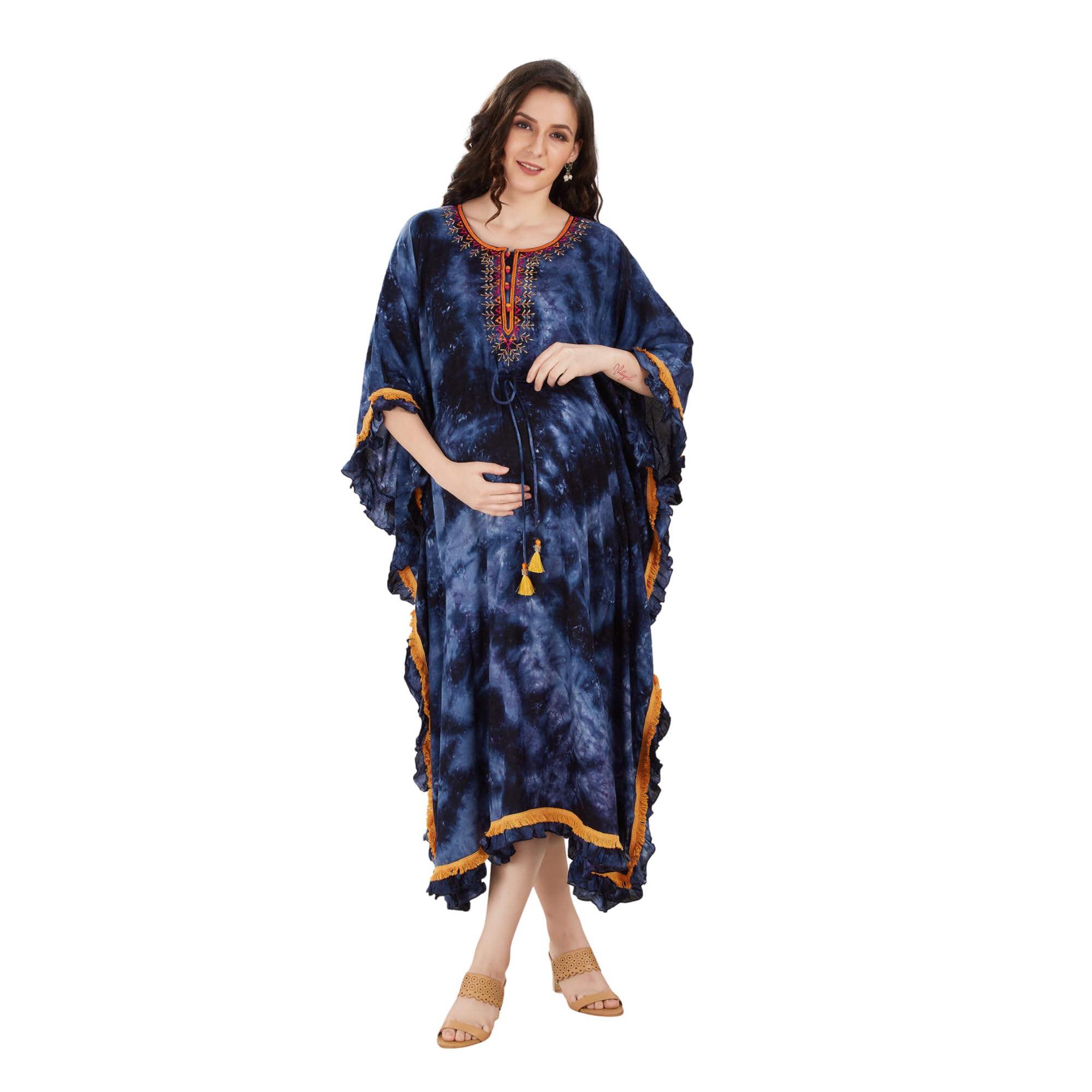 Indigo Blue Tiedye Maternity Dress-picture-56