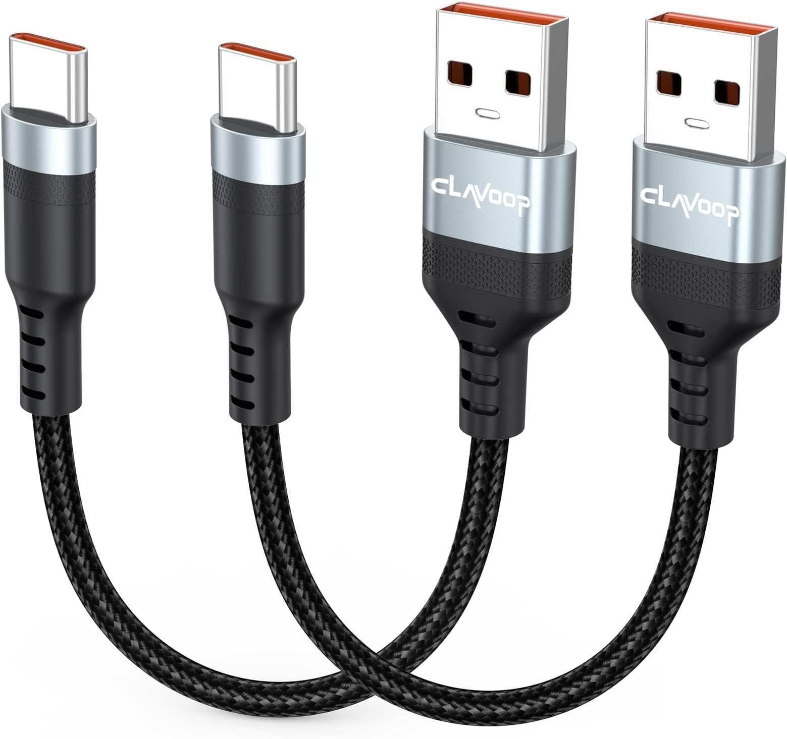 Short USB A to USB C Cable 3 inch 2Pack, 60W Fast Charging Type-C Cord, USBA 2.0 480Mbps Data Transfer Braided Compatible with Travel Power Bank, iphone17/16/15, Galaxy, Pixel, iPod Pro, SSD