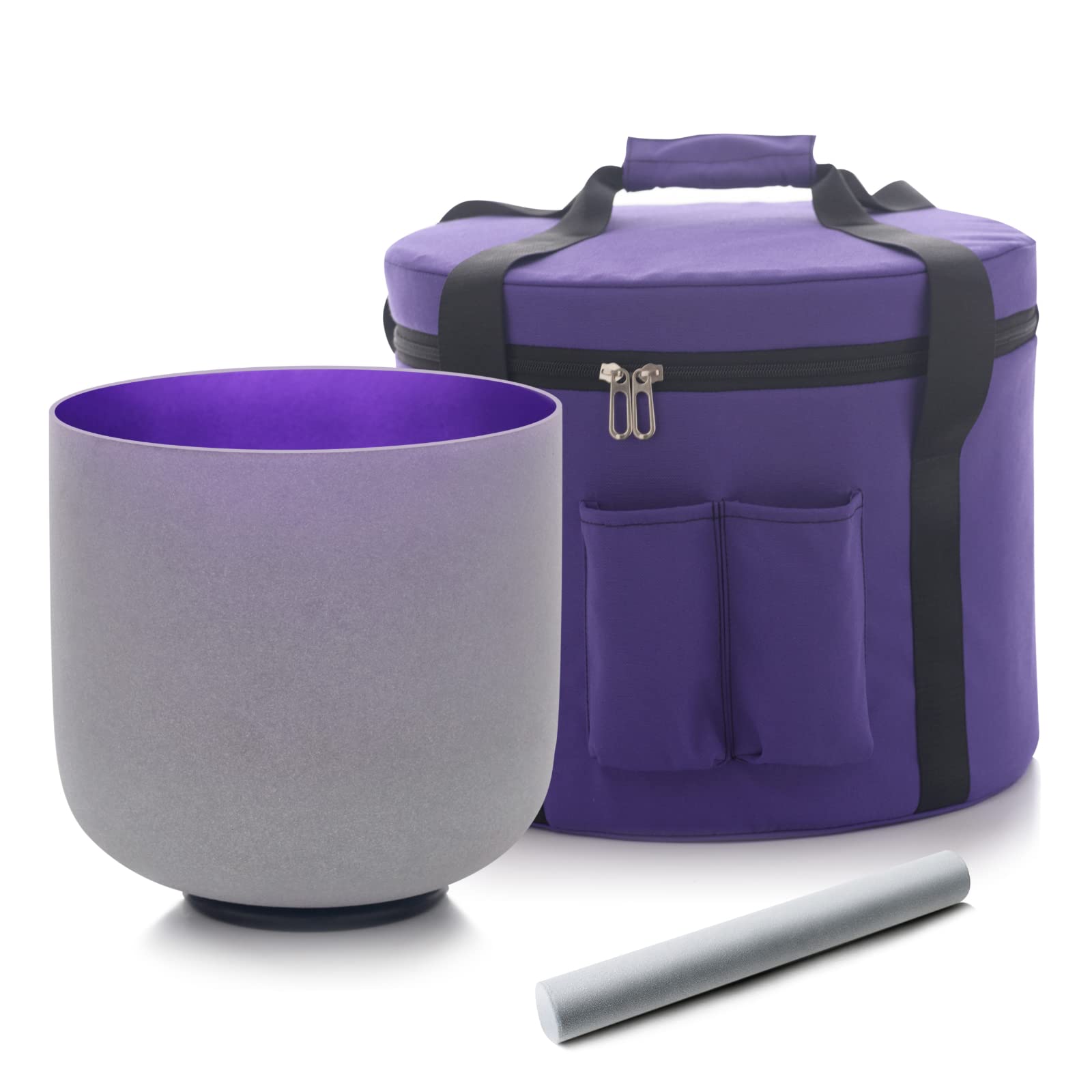 Hye-eun 8 Inch B Note Purple Quartz Crystal Singing Bowl 432hz Crown Chakra Sound Healing With Carrying Case for Yoga